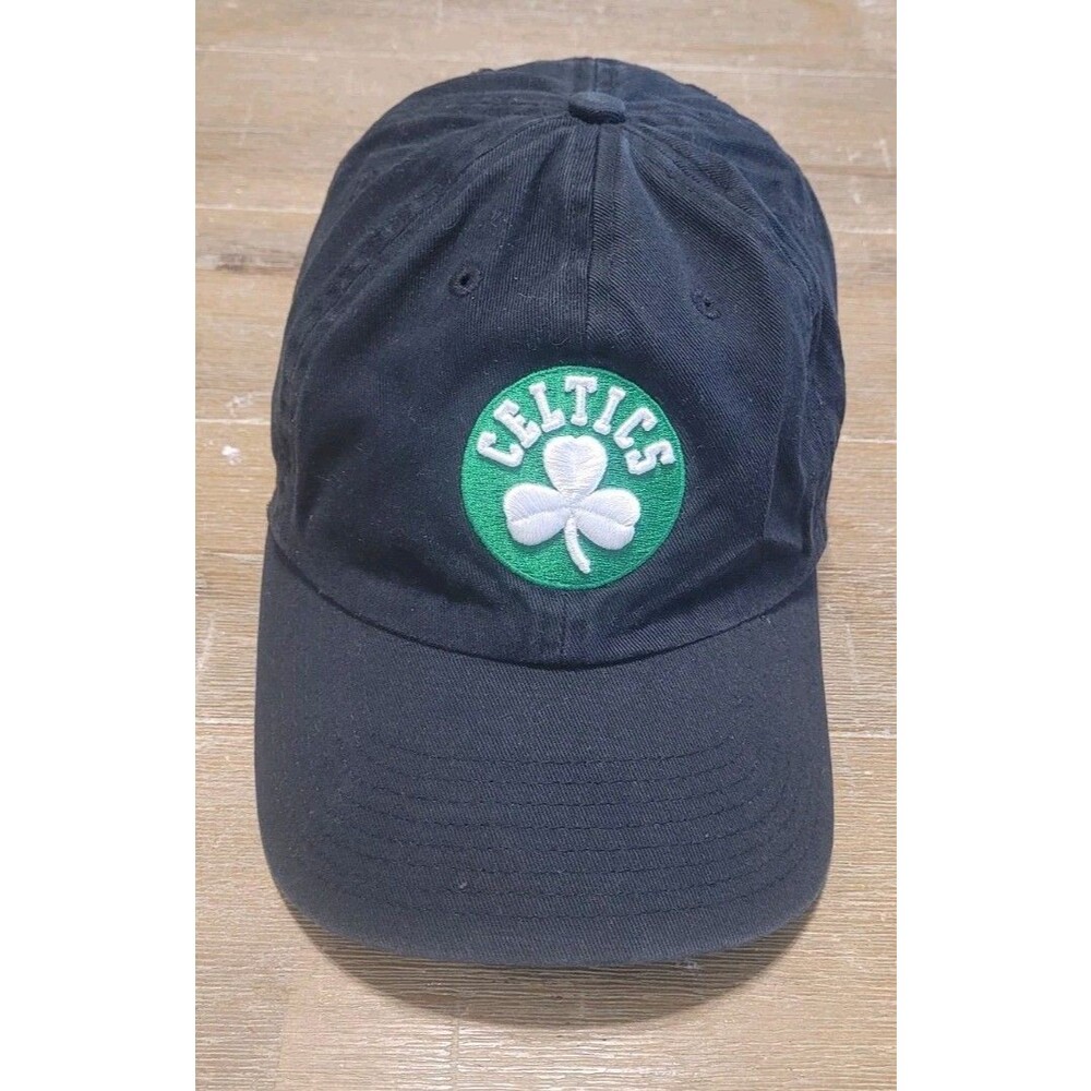 Boston Celtics Hat 47 Brand Strap Back NBA Clean Up Dad Hat Black Shamrock